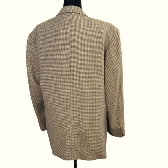 MARK ALEXANDER Jacket Silk/Wool Subtle Checks Taupe Men's size 44 Regular‎ - Picture 4 of 12
